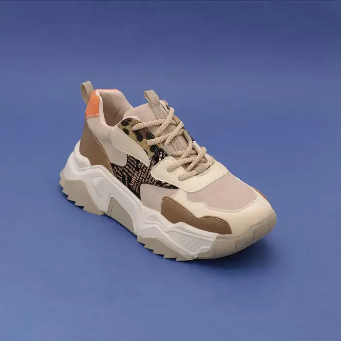 SMS 65134  Bayan Spor Ayakkabı Bej Multi