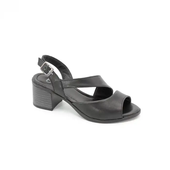 4611 BLL Hakiki Deri Bayan Sandalet Siyah