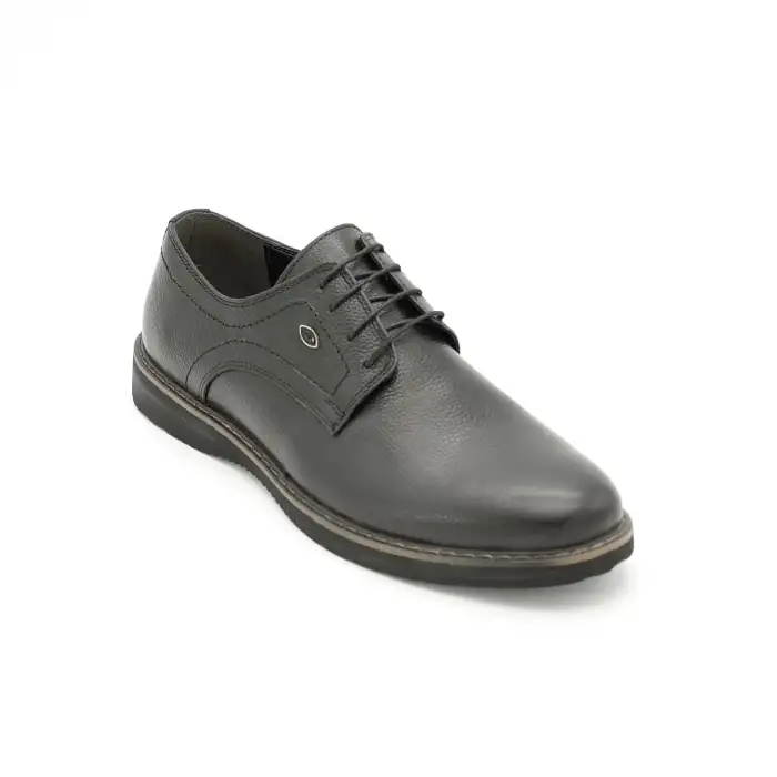 032 ANT Hakiki Deri Erkek Ayakkabı Siyah Düz