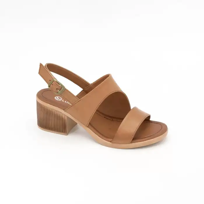 803 PKR Hakiki Deri Bayan Sandalet Taba