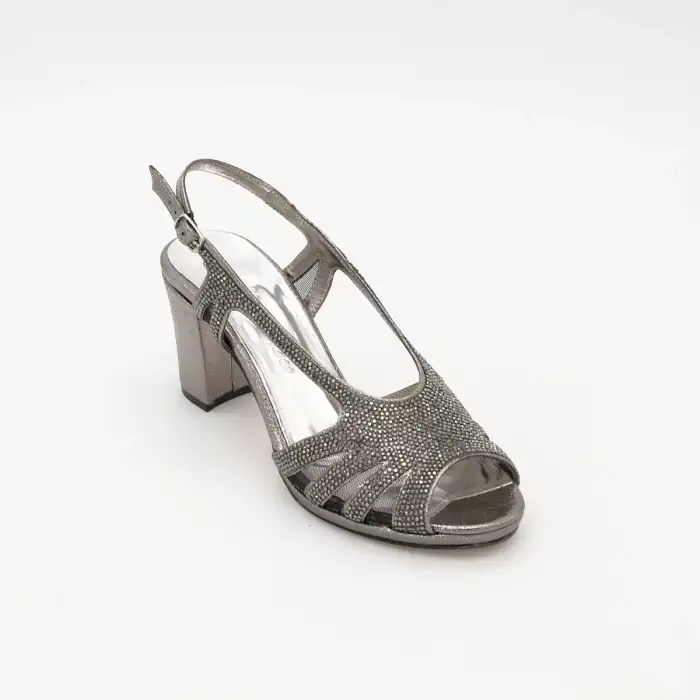 4953 Abiye Bayan Ayakkabı Platin 7 cm