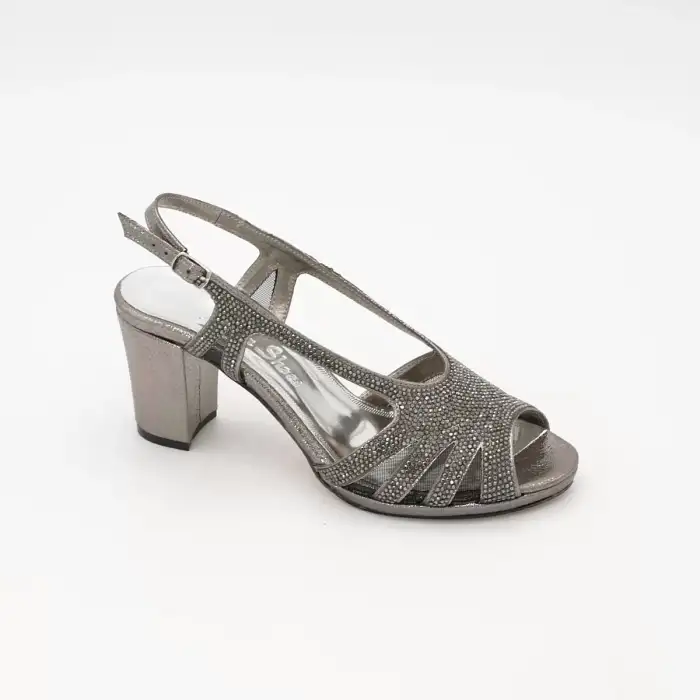 4953 Abiye Bayan Ayakkabı Platin 7 cm