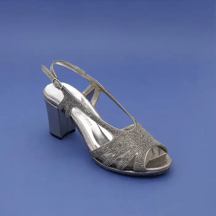 4953 Abiye Bayan Ayakkabı Platin 7 cm