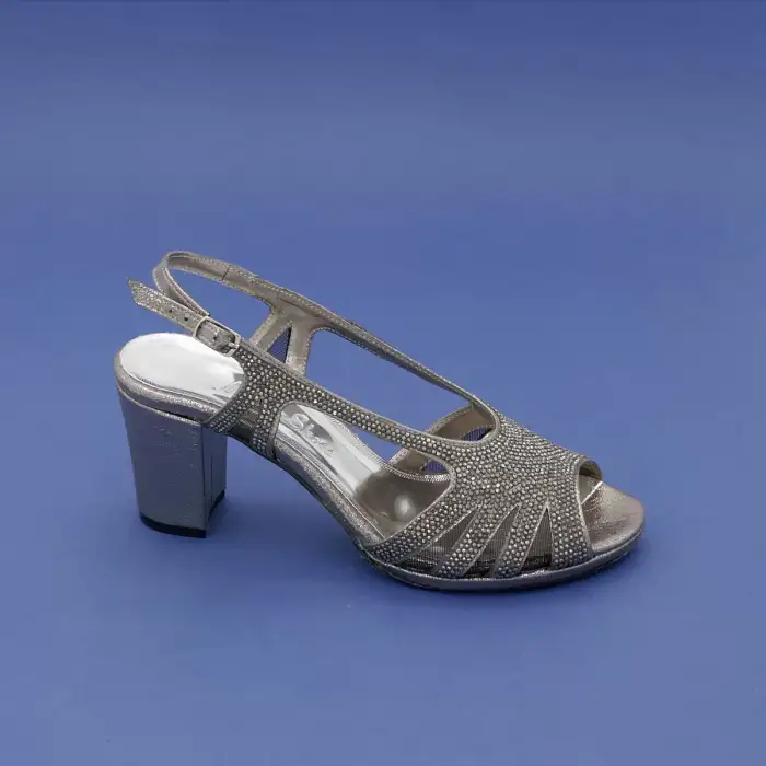 4953 Abiye Bayan Ayakkabı Platin 7 cm