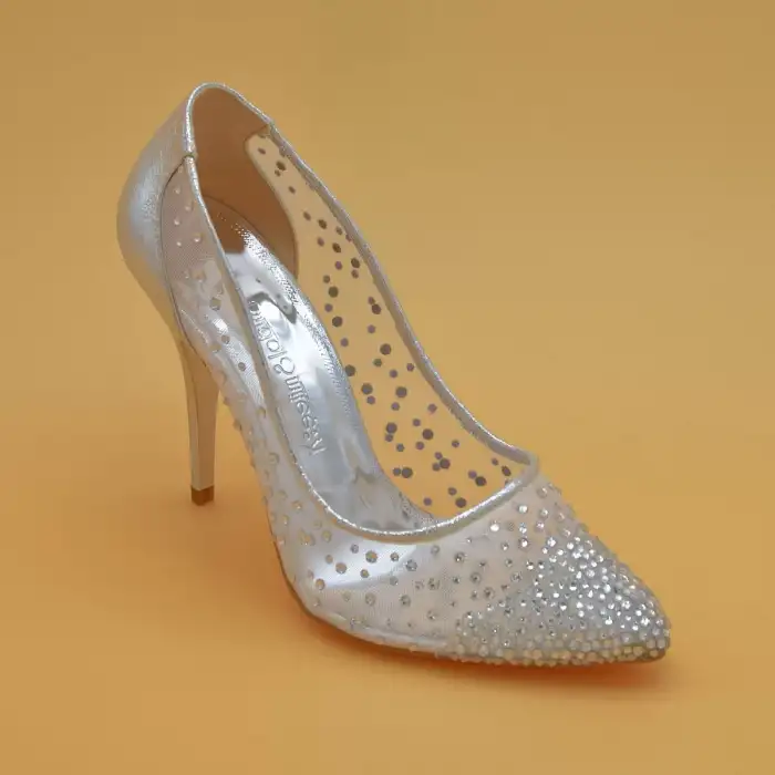 5345 Abiye Bayan Ayakkabı Sedef Cinderella 10,5 cm