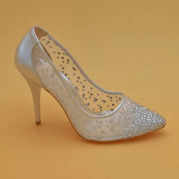 5345 Abiye Bayan Ayakkabı Sedef Cinderella 10,5 cm