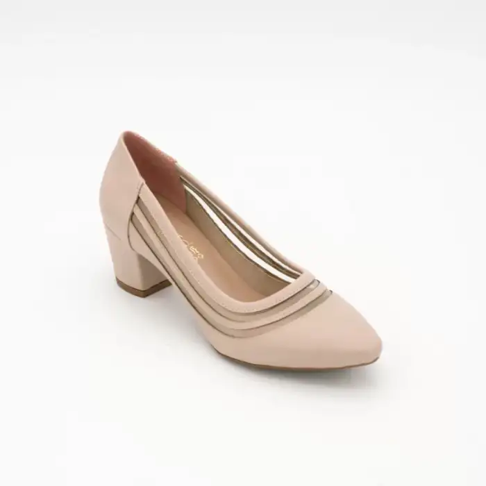 9508 Klasik Bayan Ayakkabı Ten Çizgi