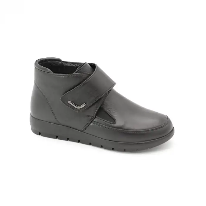 1610 FBB Hakiki Deri Comford Cırtlı Bayan Bot Siyah