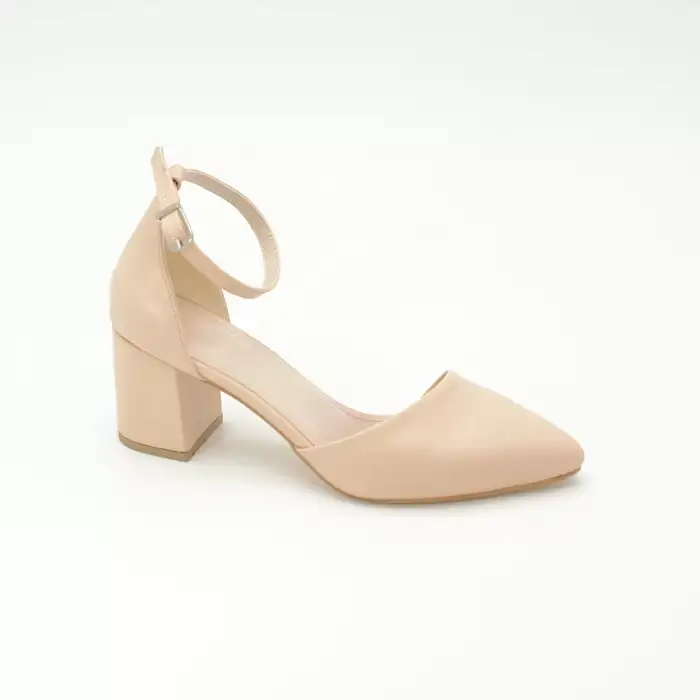 063 BNO Bilekten Bantlı Bayan Ayakkabı Ten 6,5cm