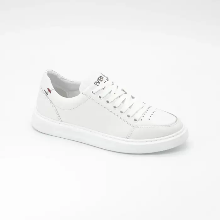 3600 DMT Hakiki Deri Bayan Ayakkabı Beyaz Poli