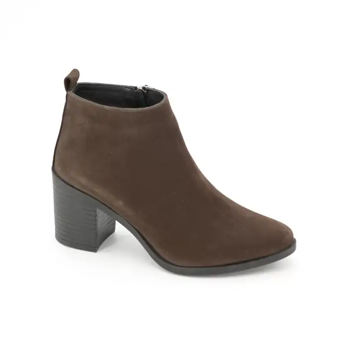 E20 ALT Hakiki Deri Bayan Bot Kahve Nubuk