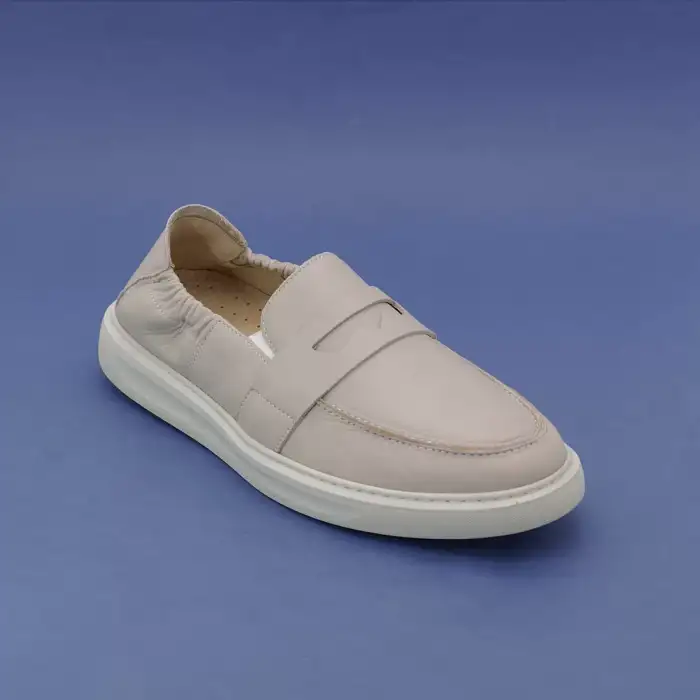 950 DMT Hakiki Deri Erkek Ayakkabı Bej Loafer