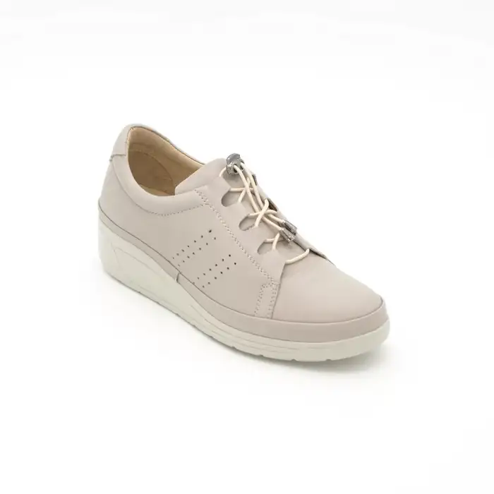 3507 DMT Hakiki Deri Bayan Ayakkabı Bej Feta