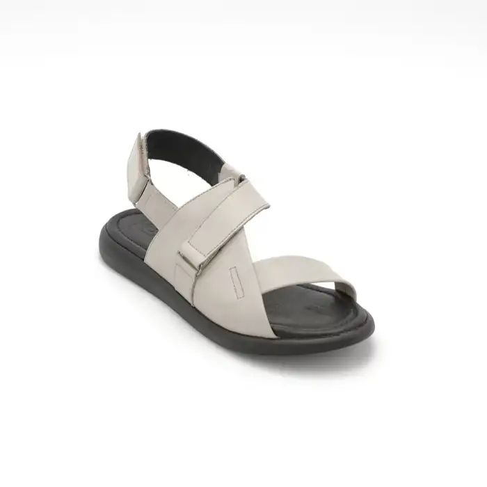 38001 PKR Hakiki Deri Bayan Sandalet Bej