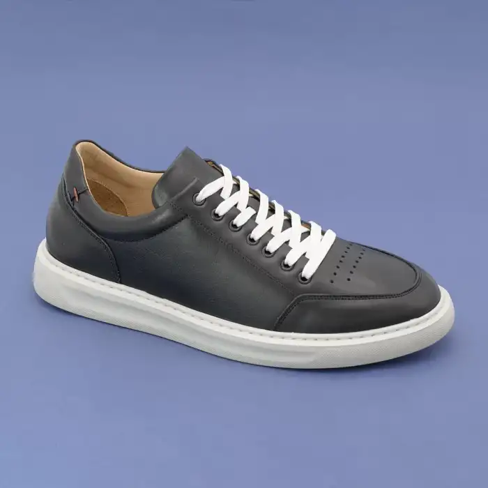 DMT 953 Hakiki Deri Erkek Spor Ayakkabı Siyah