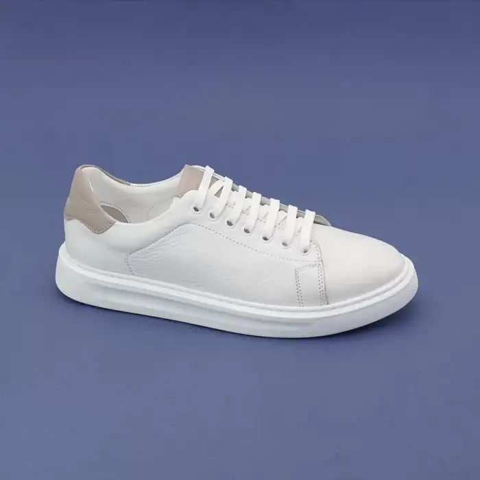 3602 DMT Hakiki Deri Bayan Ayakkabı Beyaz Poli