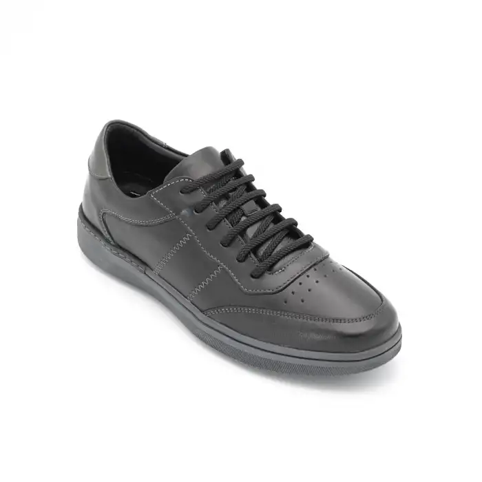 FTF 342 Hakiki Deri Erkek Spor Ayakkabı Siyah