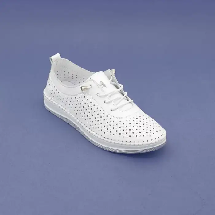 1800K RWL Hakiki Deri Bayan Ayakkabı Beyaz