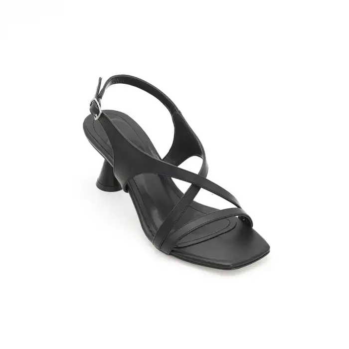 900 BNO Bantlı Bayan Ayakkabı 7 cm Siyah