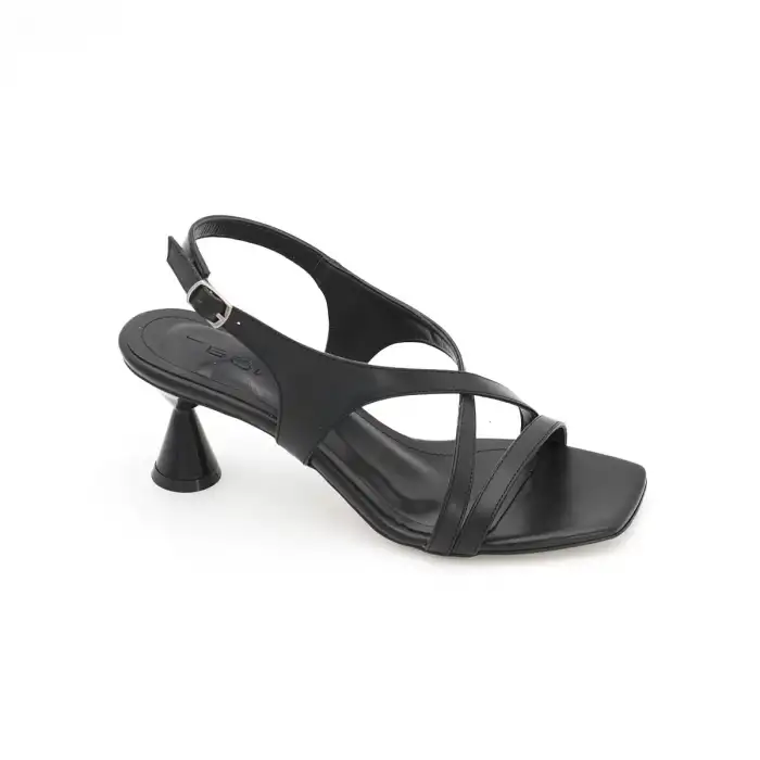 900 BNO Bantlı Bayan Ayakkabı 7 cm Siyah