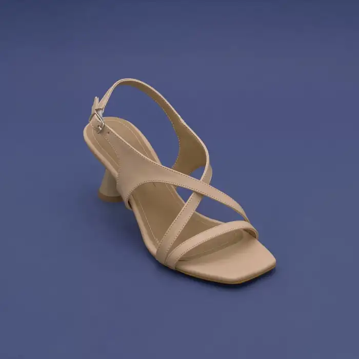 900 BNO Bantlı Bayan Ayakkabı 7 cm Ten