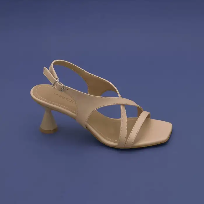 900 BNO Bantlı Bayan Ayakkabı 7 cm Ten