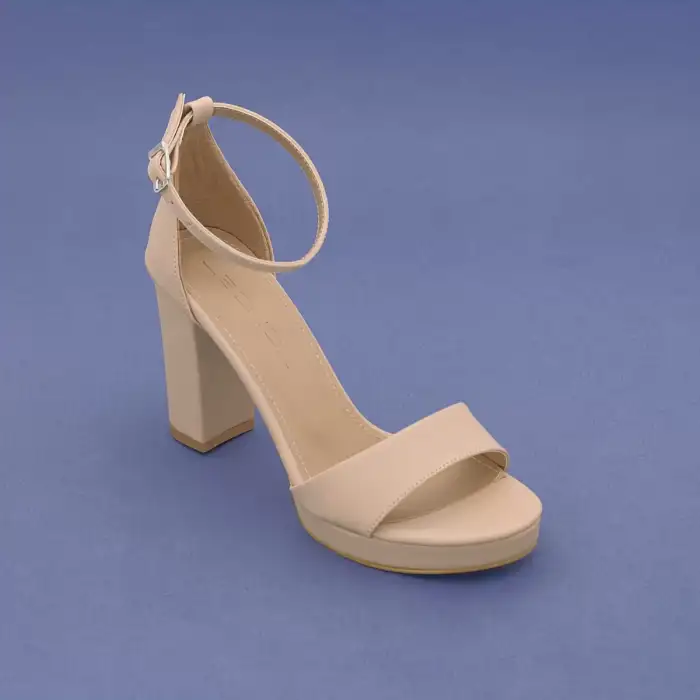 010 BNO Bantlı Bayan Ayakkabı 10 cm Ten