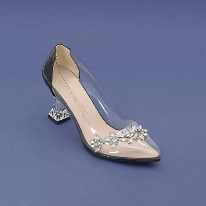 GKH Şeffaf Bayan Ayakkabı 8 cm Siyah