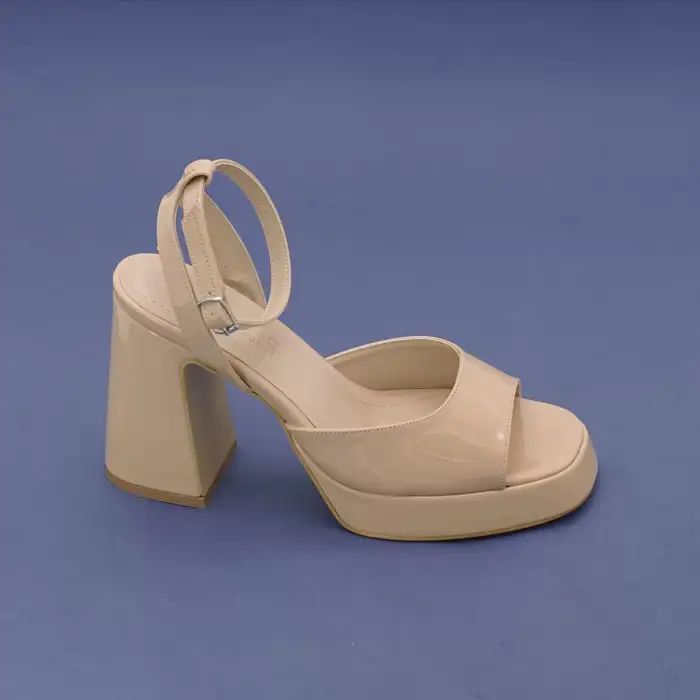 1205 BNO Bantlı Bayan Ayakkabı 11 cm Ten Rugan