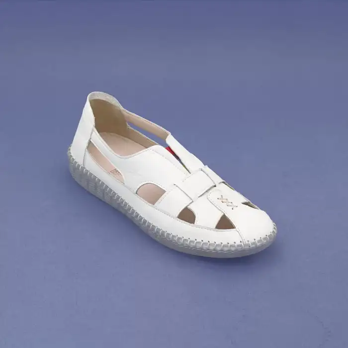 513 ARX Hakiki Deri Comford Bayan Ayakkabı Beyaz