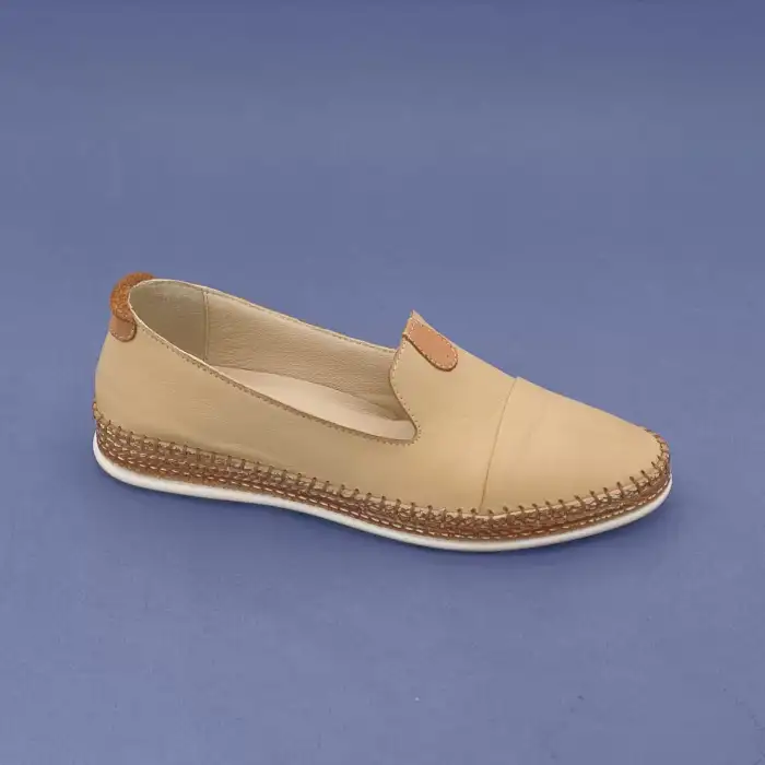 6060 AHD Hakiki Deri Comford Bayan Ayakkabı Bej