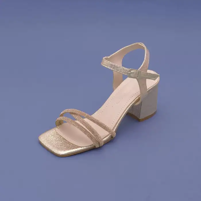 779 BNO Bantlı Bayan Ayakkabı 6 cm Altın