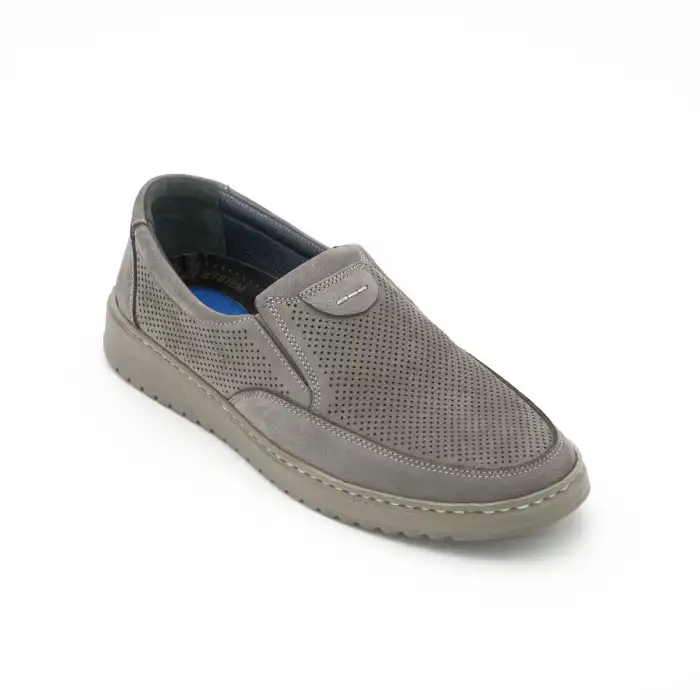 2135 KCL Comford Erkek Ayakkabı Gri Nubuk Zımbalı Poli