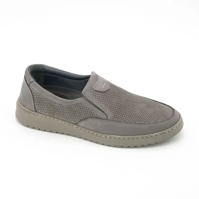 2135 KCL Comford Erkek Ayakkabı Gri Nubuk Zımbalı Poli