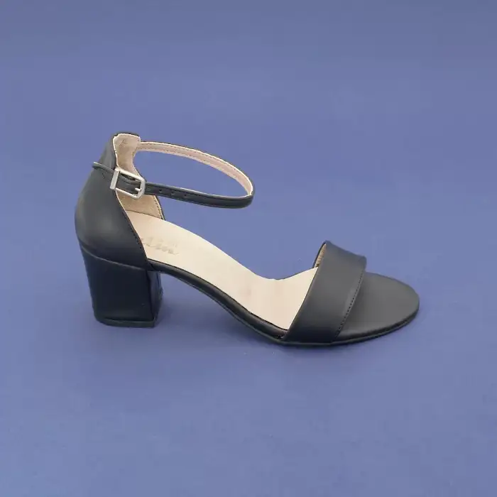 002 MTN Bantlı Bayan Ayakkabı 6cm Siyah