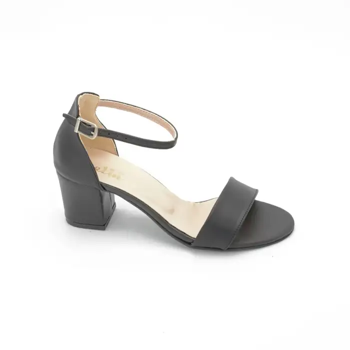 002 MTN Bantlı Bayan Ayakkabı 6cm Siyah