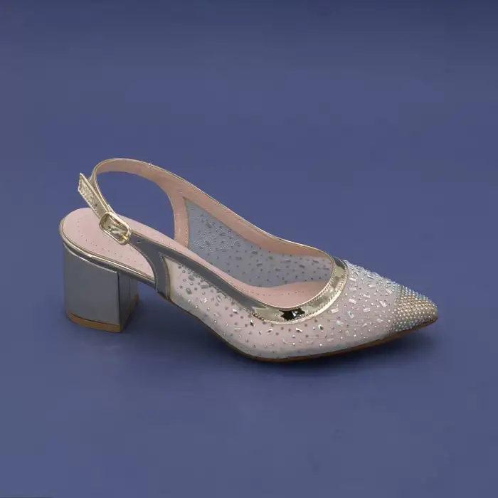 145 HLO Abiye Bayan Ayakkabı Gold 6 cm