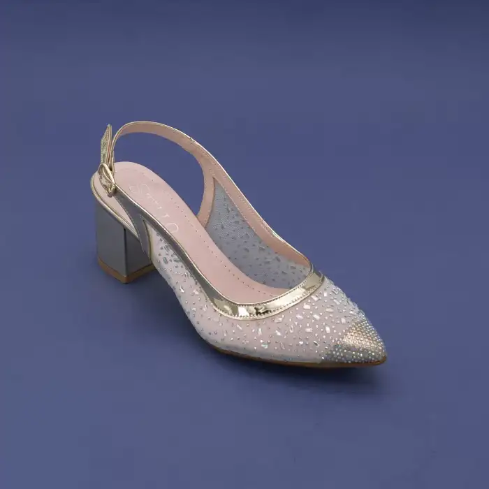 145 HLO Abiye Bayan Ayakkabı Gold 6 cm