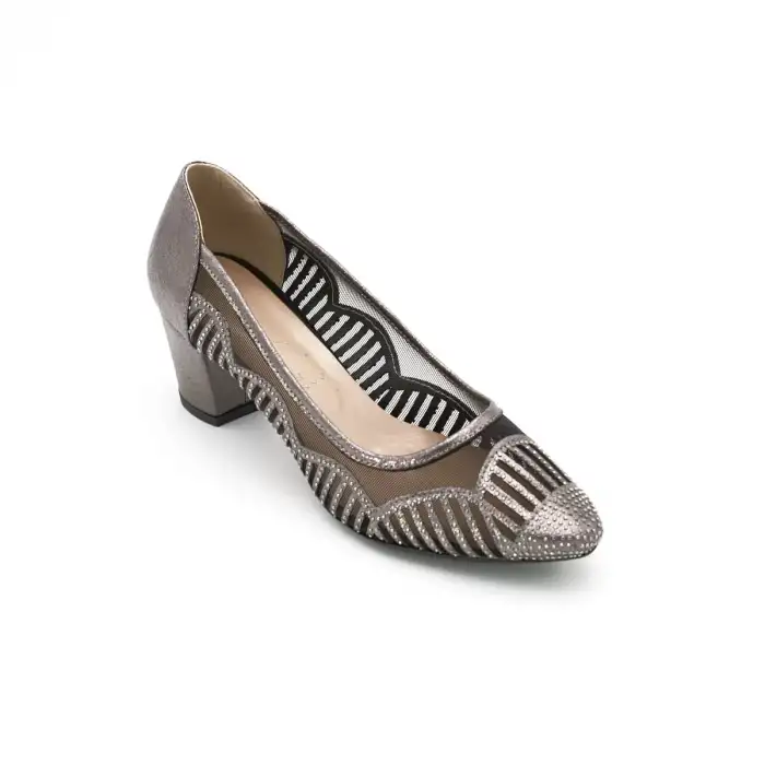 9536 Klasik Bayan Ayakkabı Platin
