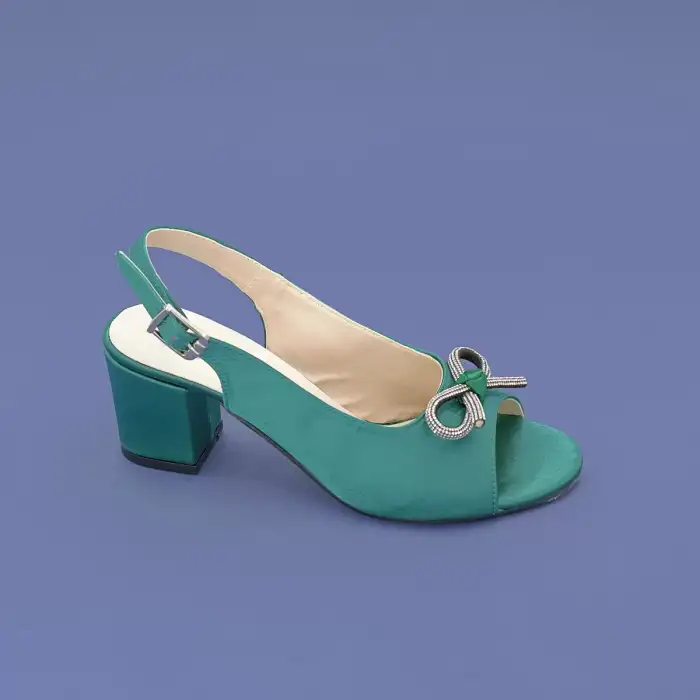 102 MTN Abiye Bayan Ayakkabı Yeşil 6 cm
