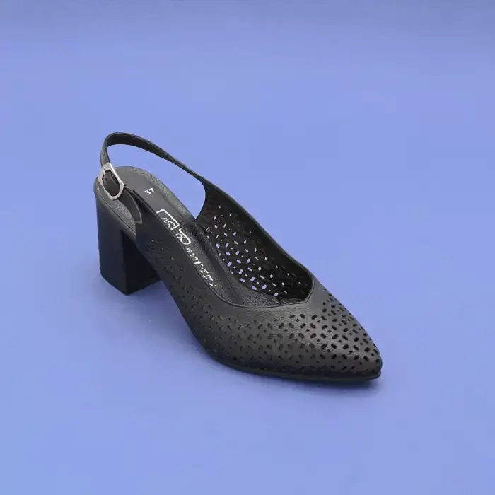 876 PYZ Hakiki Deri Klasik Bayan Ayakkabı Siyah