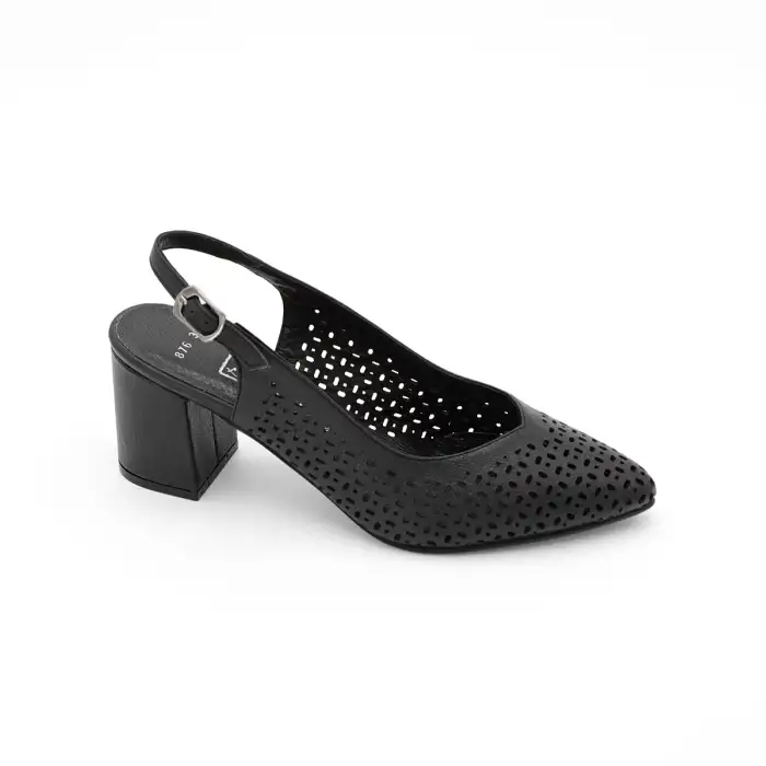 876 PYZ Hakiki Deri Klasik Bayan Ayakkabı Siyah