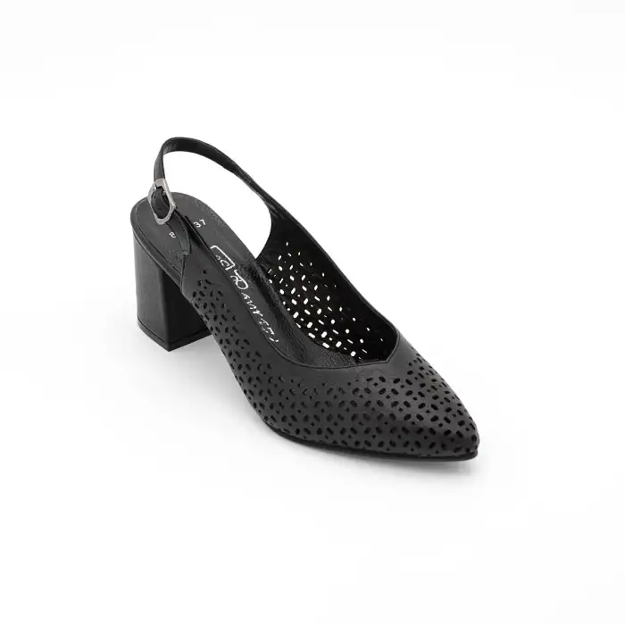 876 PYZ Hakiki Deri Klasik Bayan Ayakkabı Siyah