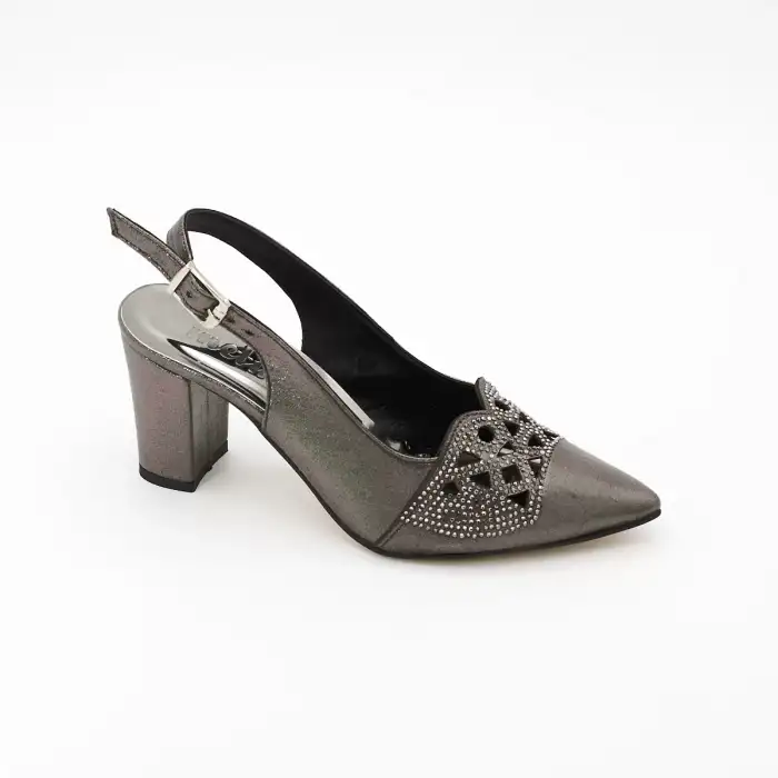 105 MTN Abiye Bayan Ayakkabı Platin 8 cm