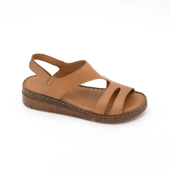 768 ASY Hakiki Deri Bayan Sandalet Taba