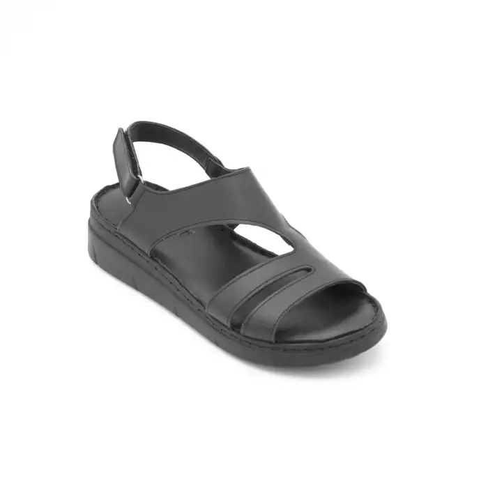 768 ASY Hakiki Deri Bayan Sandalet Siyah