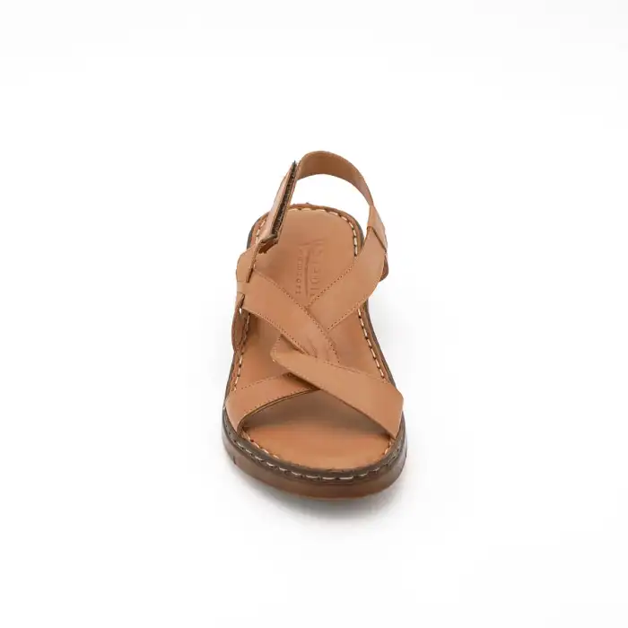 807 ASY Hakiki Deri Bayan Sandalet Taba