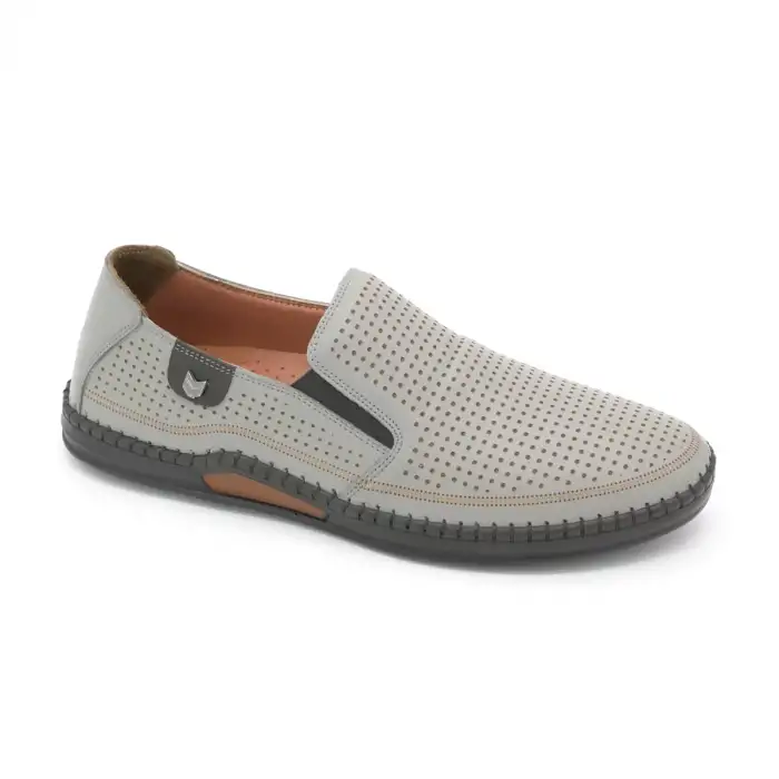 573-1 YKT Comford Erkek Ayakkabı Gri Zımbalı