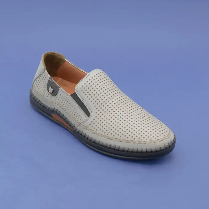 573-1 YKT Comford Erkek Ayakkabı Gri Zımbalı