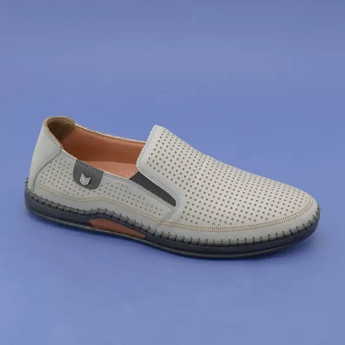 573-1 YKT Comford Erkek Ayakkabı Gri Zımbalı